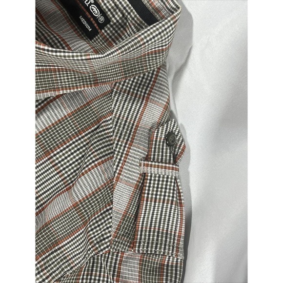 Ecko Unltd Shirt Men's M Snap And Zipper Long Sleeve Brown Plaid - Picture 5 of 8